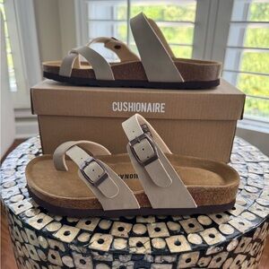 CUSHIONAIRE Luna Cork Footbed Sandal Size 6.5 Stone color Brand New!